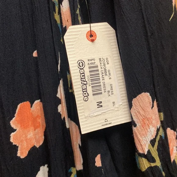 NWT Billabong baby doll dress black floral - Picture 5 of 7